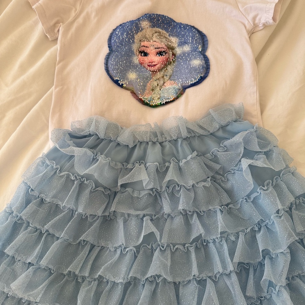 H&M Light Blue Ruffled Skirt